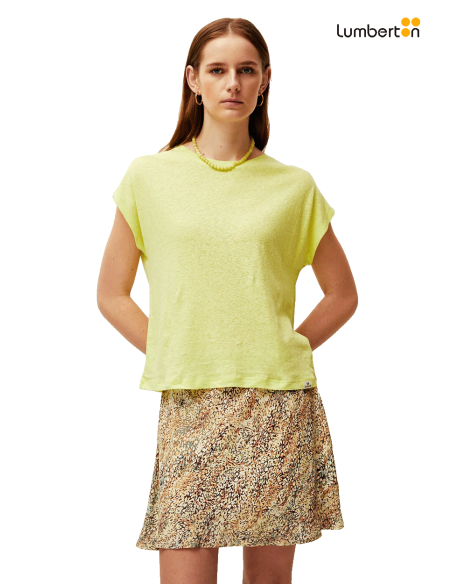 Camiseta Lino Manga Corta Verde LimaCT419 Systemaction