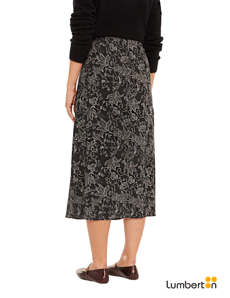 Falda Gris Oscuro Estampado Floral FA052R Systemaction