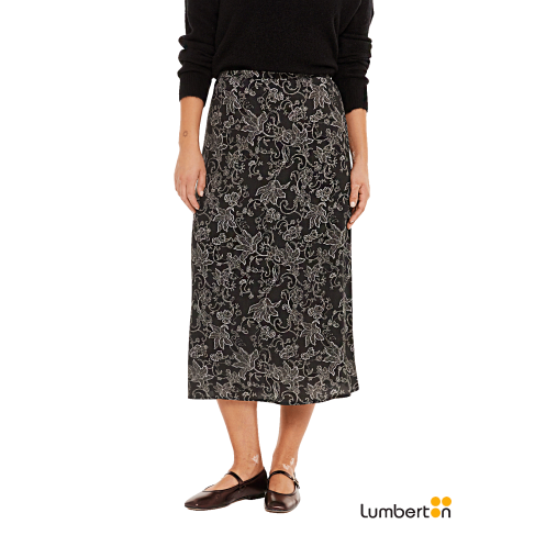 Falda Gris Oscuro Estampado...