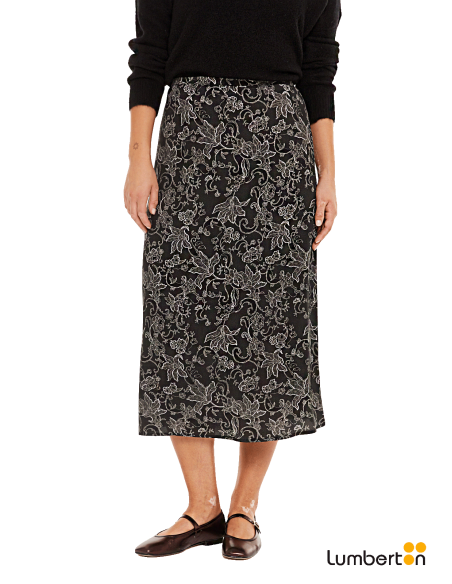 Falda Gris Oscuro Estampado Floral FA052R Systemaction
