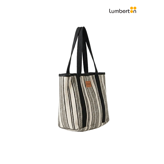 Bolso De Tela Rayas NegroBL309...