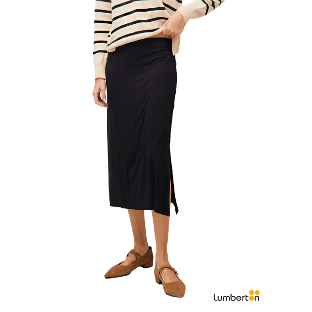 Falda Midi Negra Goma CinturaFA701...