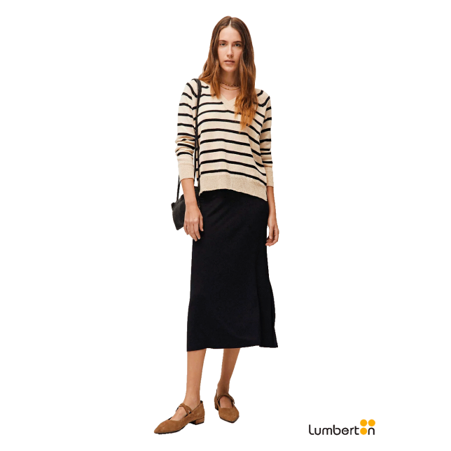 Falda Midi Negra Goma CinturaFA701...