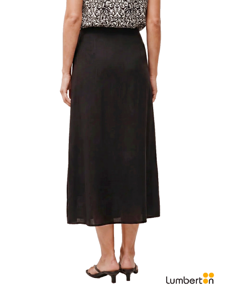 Falda Midi Efecto Desgastado Cremallera NegraFA912 Systemaction