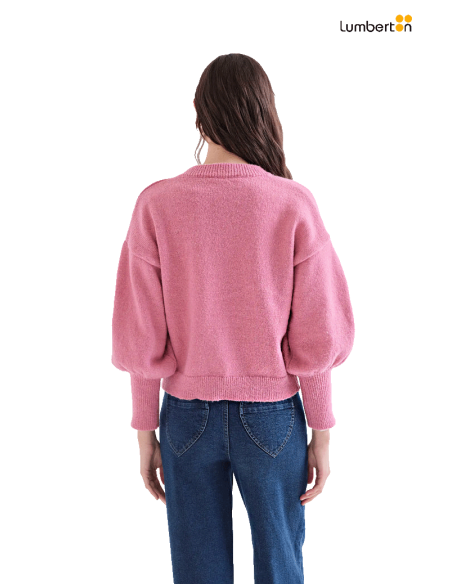 Jersey Punto Grueso Rosa Mangas Abullonadas10248 Compañía Fantástica