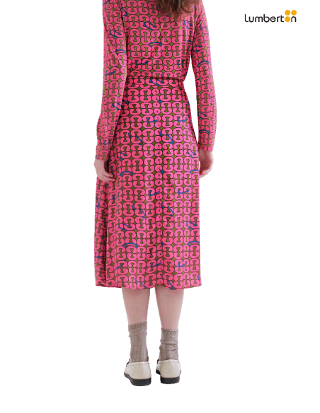 Falda Midi Rosa Estampada41006 Compañía Fantástica
