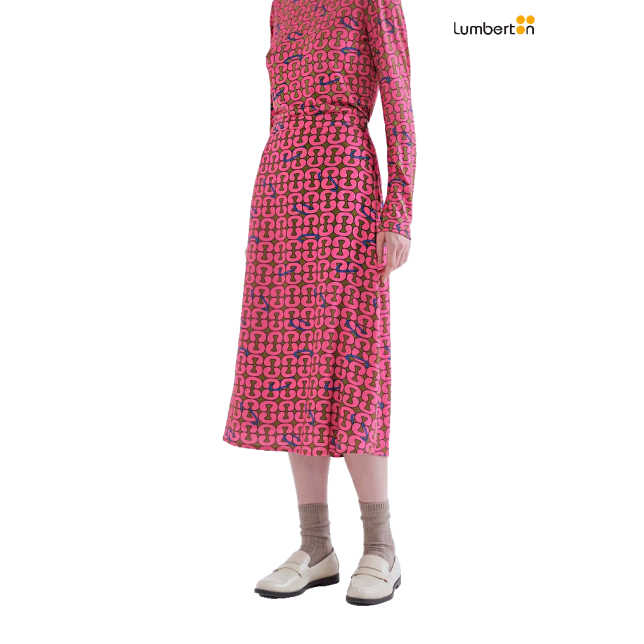 Falda Midi Rosa Estampada41006...