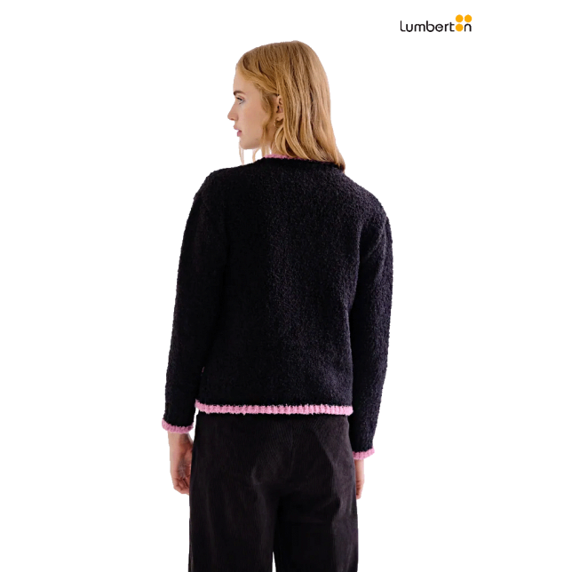 Chaqueta Negra Detalle Rosa10306...