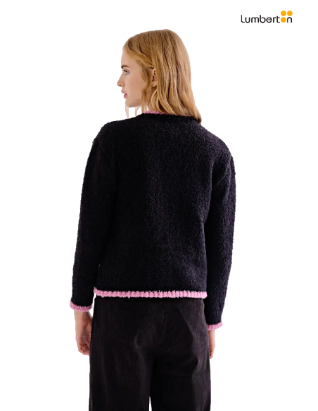 Chaqueta Negra Detalle Rosa10306 Compañía Fantástica