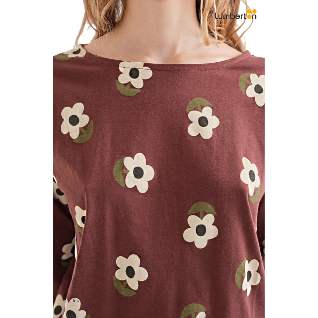 Camiseta M/L Granate Estampado...