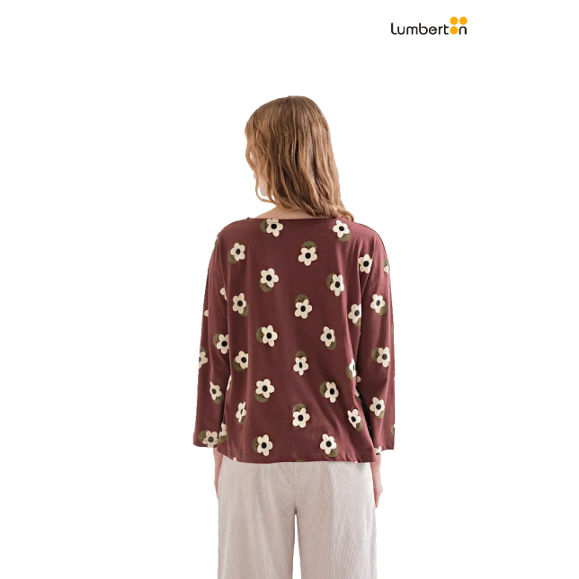 Camiseta M/L Granate Estampado...