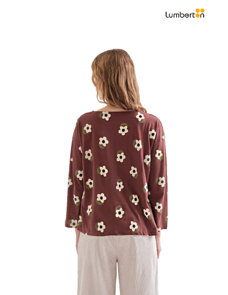Camiseta M/L Granate Estampado Flores42020 Compañía Fantástica