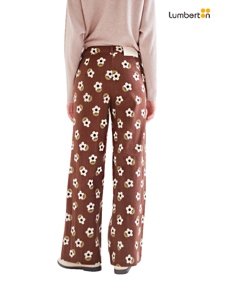 Pantalones Anchos Granate Estampado Flores41003 Compañía Fantástica