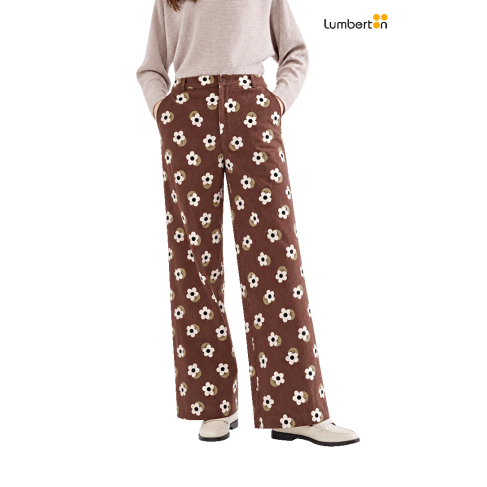 Pantalones Anchos Granate...