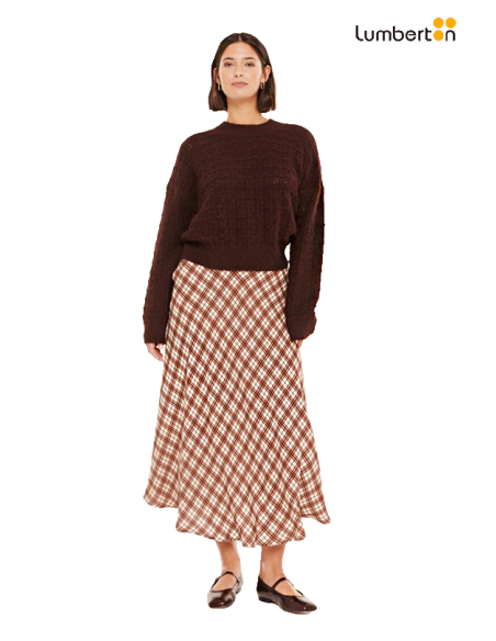 Falda Midi Cuadros Marrón A958R Systemaction