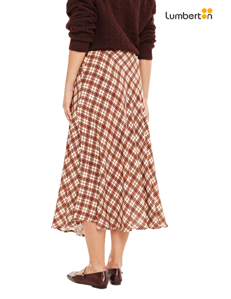 Falda Midi Cuadros Marrón A958R Systemaction