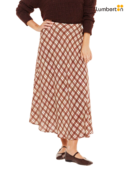 Falda Midi Cuadros Marrón A958R Systemaction