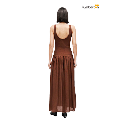 Vestido Largo Canalé Marrón... 2