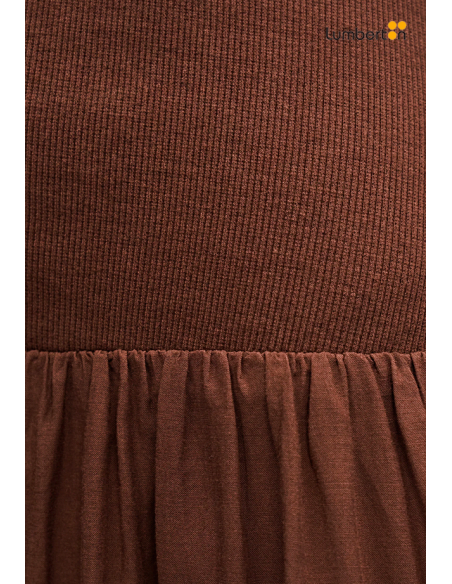 Vestido Largo Canalé Marrón Tirantes AnchosVE750 Systemaction