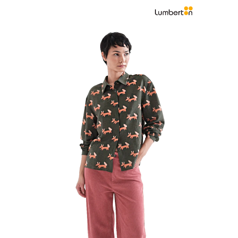 Camisa M/L Oscura Estampado...