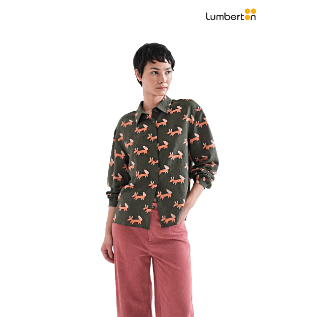 Camisa M/L Oscura Estampado...