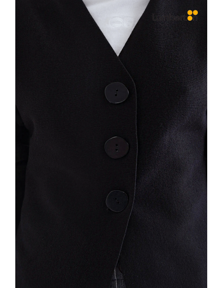 Chaqueta Corta Negra Manga Abullonada10210 Compañía Fantástica