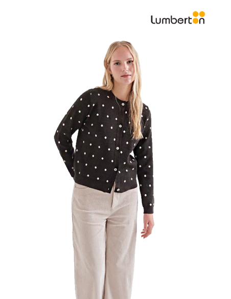 Chaqueta Corta Negra Estampado Topos10208 Compañía Fantástica