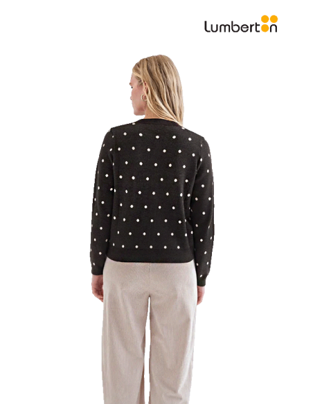 Chaqueta Corta Negra Estampado Topos10208 Compañía Fantástica