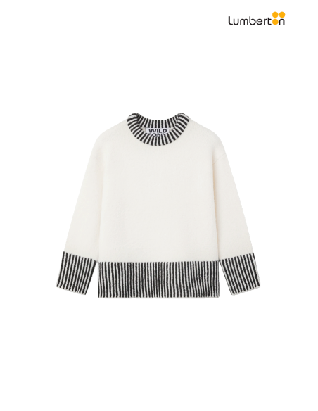 Jersey Blanco Con Cuello Rayas Negras10617 Wild Pony
