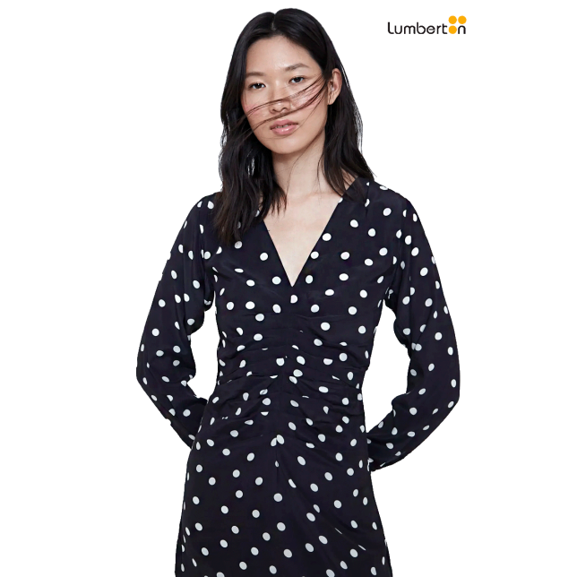 Vestido Midi Negro Estampado...