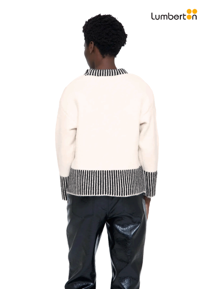 Jersey Blanco Con Cuello Rayas Negras10617 Wild Pony