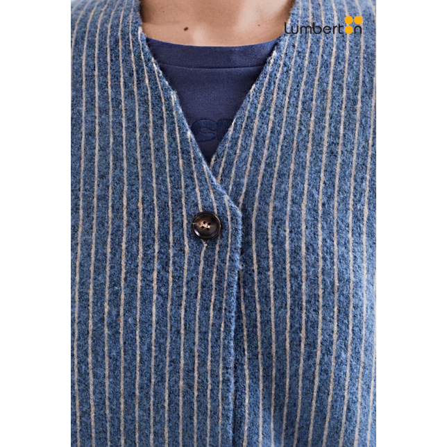 Chaqueta Corta Azul Con Rayas...