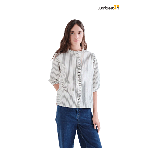 Camisa Manga Media Blanca...