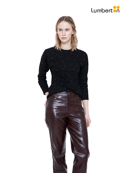 Camiseta Negra M/L Tachuelas Brillantes11245 Wild Pony