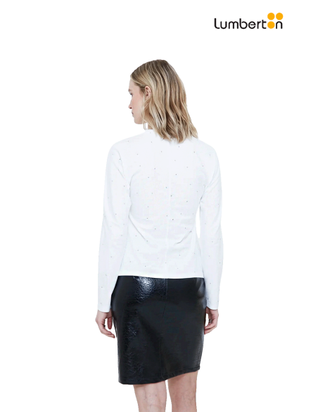 Camiseta Blanca M/L Tachuelas Brillantes11244 Wild Pony