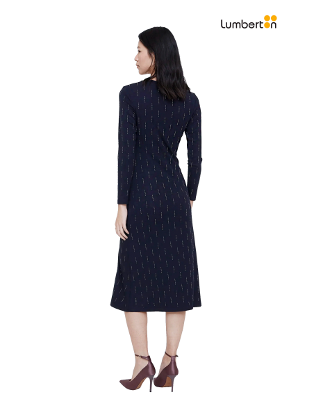 Vestido Marino Tachuelas Brillantes CorteLado12200 Wild Pony