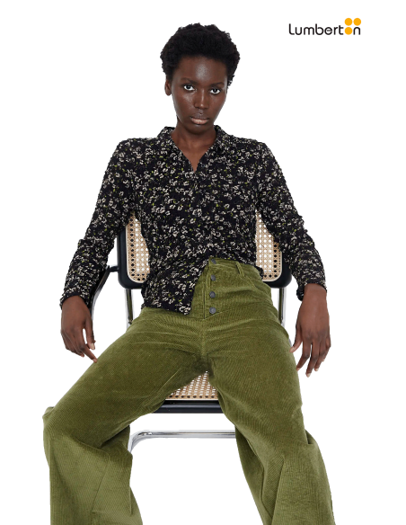 Camisa Rizada Marrón Estampada11281 Wild Pony