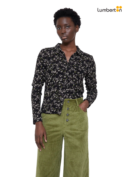 Camisa Rizada Marrón Estampada11281 Wild Pony