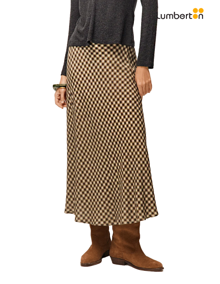 Falda Midi Cuadros MarrónFA927 Systemaction