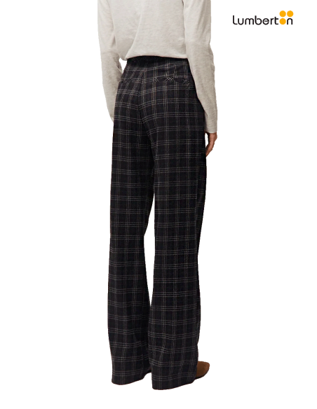 Pantalón Ancho Cuadros Gris OscuroPAO02 Systemaction