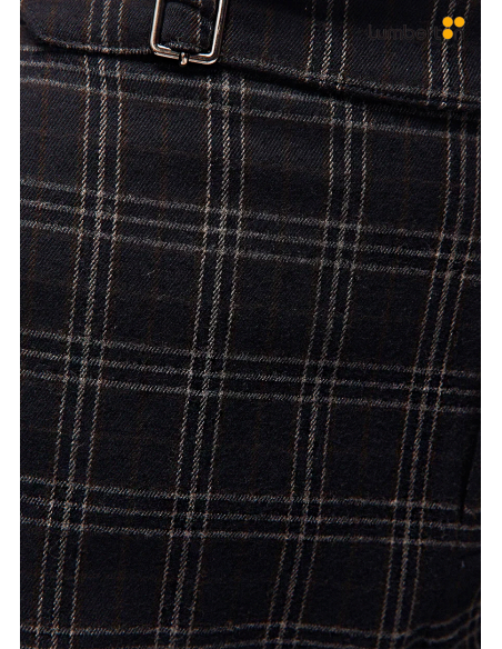 Pantalón Ancho Cuadros Gris OscuroPAO02 Systemaction