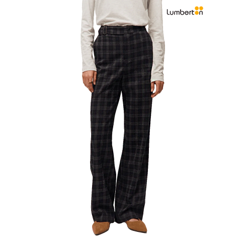 Pantalón Ancho Cuadros Gris... 2