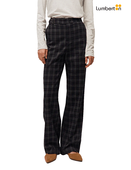 Pantalón Ancho Cuadros Gris OscuroPAO02 Systemaction