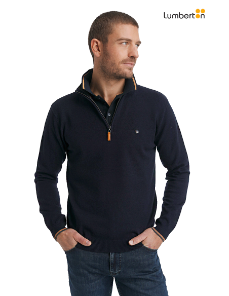 Chaqueta Punto Cremallera Azul Marino FLOXTOP Benson Cherry