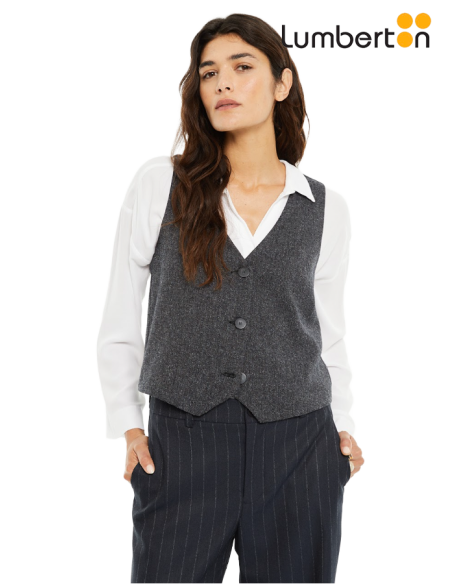 Chaleco Escote Pico GrisCH906