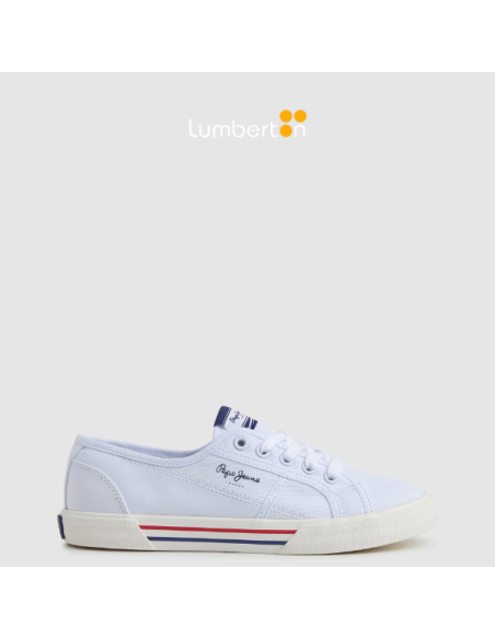 Sneaker Pepe Jeans blanca de lona Basy