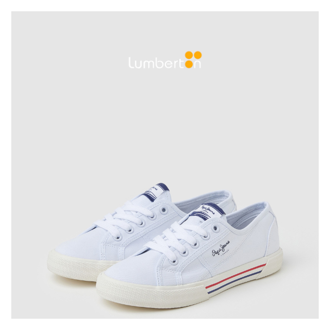 Sneaker Pepe Jeans blanca de lona Basy