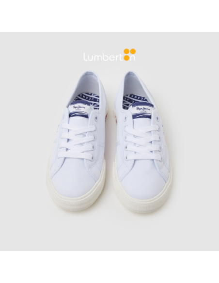 Sneaker Pepe Jeans blanca de lona Basy