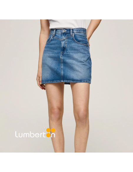 Falda PEPE Denim Azul Corta Costuras RACHEL