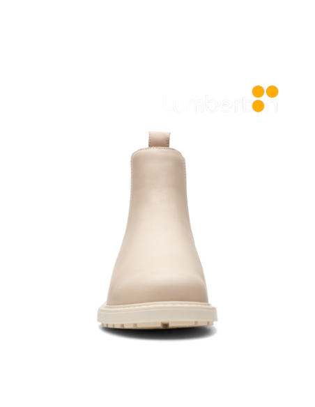 Botín CLARKS Beige Plano Gomas Lado ORILANE